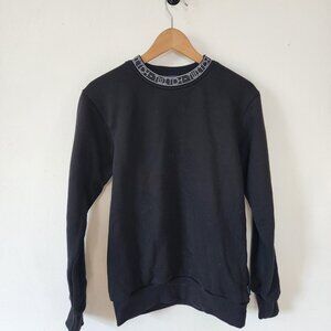 Mens Small Twitch Crewneck Sweatshirt Black Purple Monogram